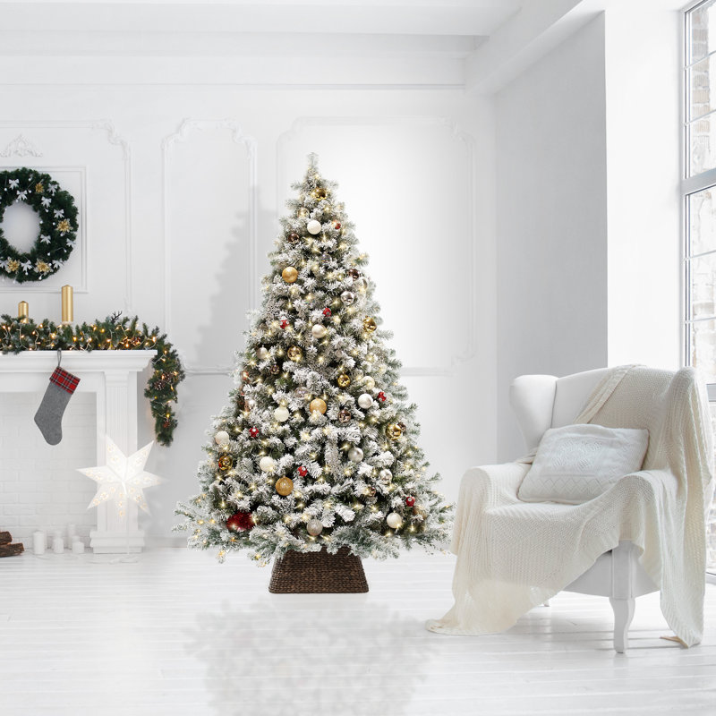 Arbre de Noël tissé, base carrée 22 po, Espresso