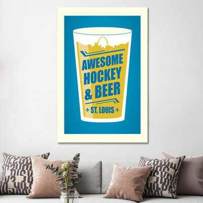 St. Louis: Awesome Hockey & Beer by Benton Park Prints - Wrapped Canvas Gallery-Wrapped Canvas Giclée