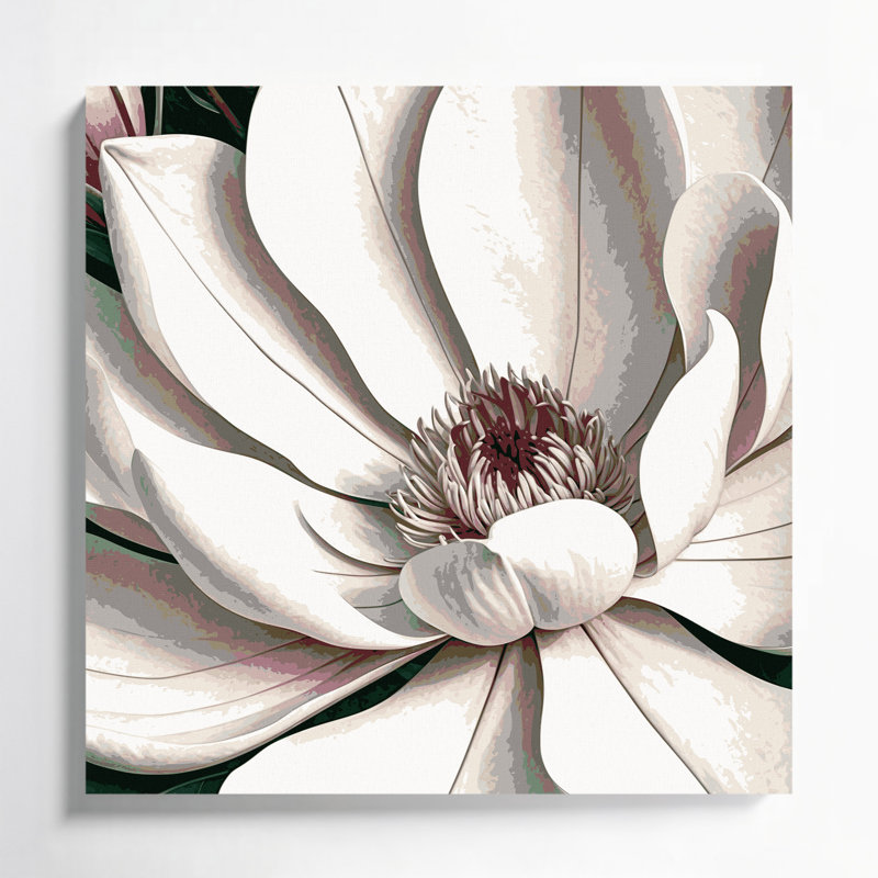Watercolor Botanical 9 Grey Canvas Wall Art, 12" H x 12" W