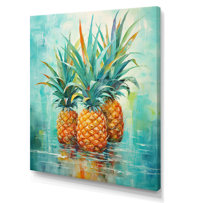 Oasis exotique sur toile, Toile tendue, H 40 po x l 30 po x P 1,5 po