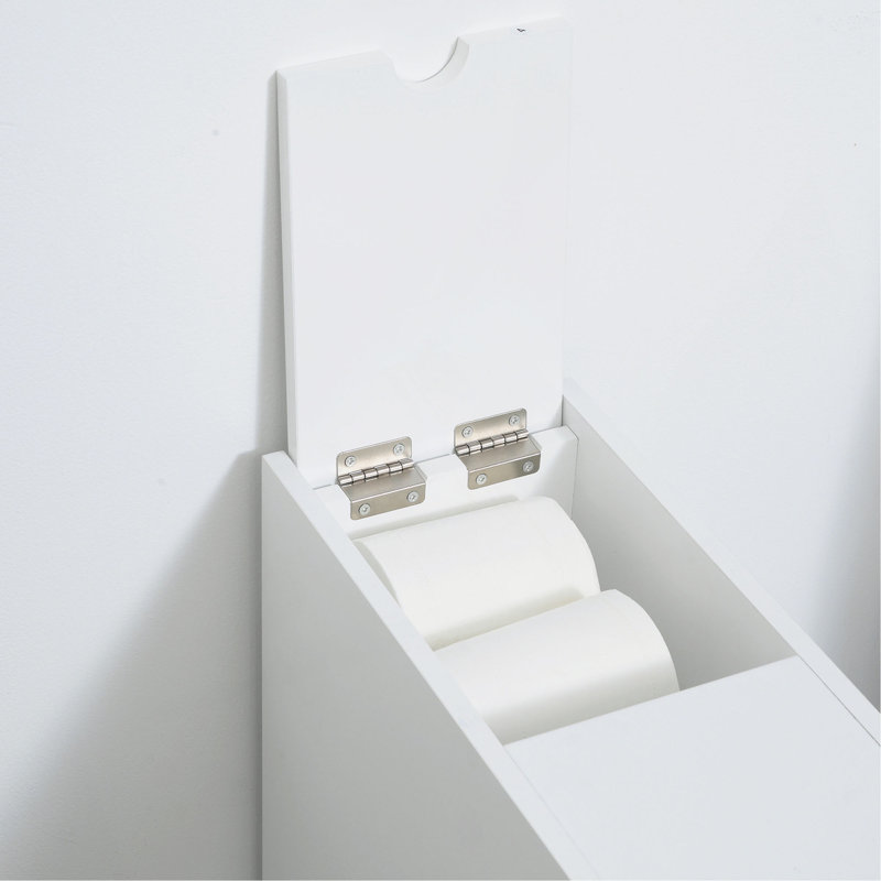 Armoire de rangement autoportante étroite compacte, organisateur de salle de bain, porte-papier hygiénique avec tiroirs