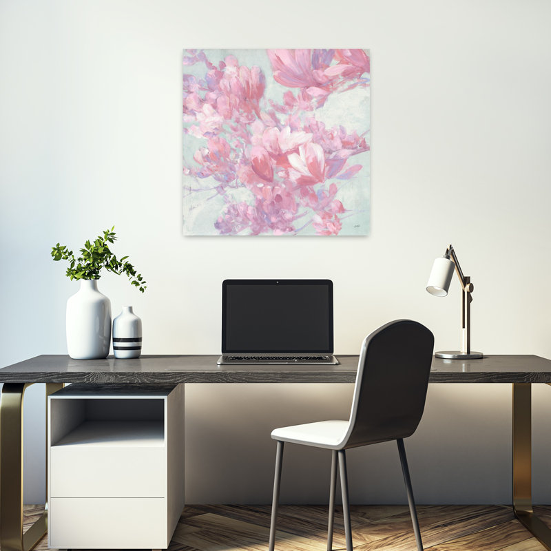 Magnolia contemporain avec art contemporain, H 18 po x l 18 po