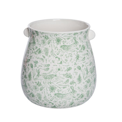 Dolomite Rustic Pattern Easter Planter, Planter Pots, White, Ceramic, Easter, Garden