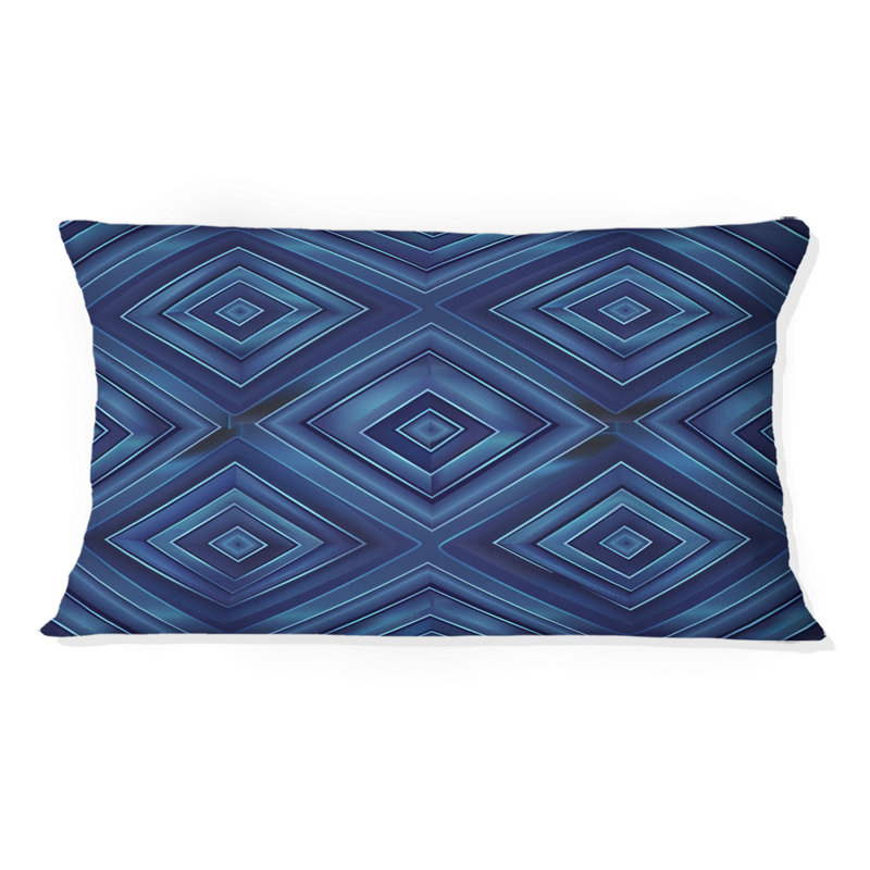 Blue Modern Maze III - Coussin lombaire moderne