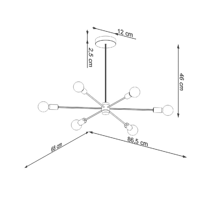 Dionne 6 - Light Sputnik Chandelier