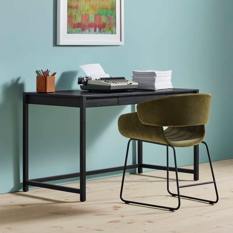 Open Plan Writing Desk, 30" H x 42" W x 20" D, White Oak
