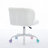 A&A Furniture Office Chair,Artificial rabbit hair Home Office Chair with Metal Base,Adjustable Desk Chair Swivel Office Chair,Vanity Chair(Ivory)-632579902-632579905