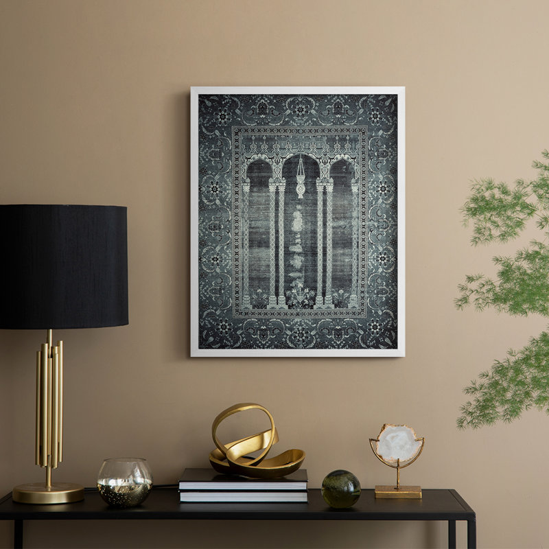 Vintage Abstract Print CXCI Framed Print - Solid Wood, 11" H x 9" W, White