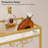 2-Tier Bar Cart Serving Cart Kitchen Cart with Wine Rack and Glass Holder