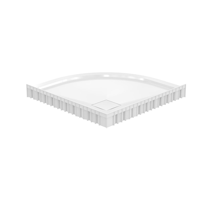 Base de plateau de douche à double seuil avec drain central 32 po x 32 po Marquette
