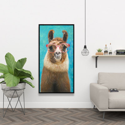 Lovable llama - 24"x48" Framed canvas