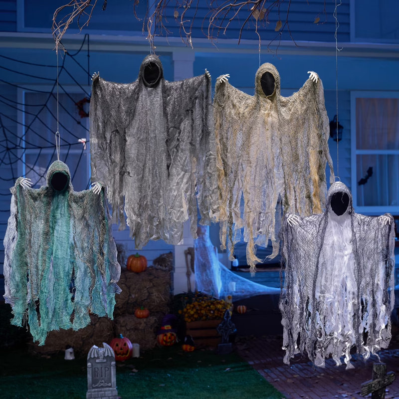 4Pcs 19" Halloween Hanging Faceless Ghost