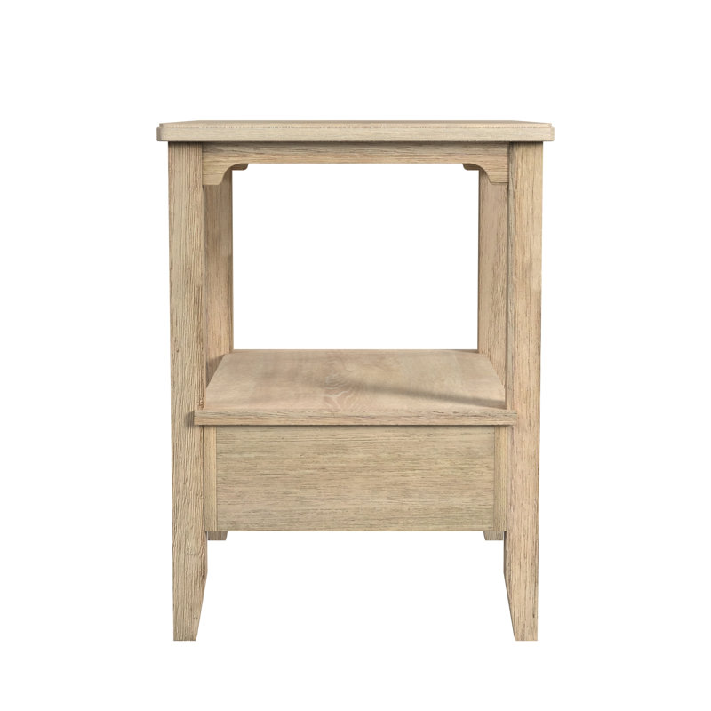 Euguene Textured Wood End Table, 24" H x 18" W x 24" D