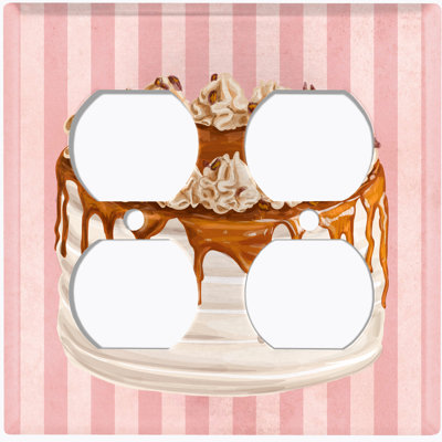 Plaque murale 4 prises Caramel Vanilla Cake