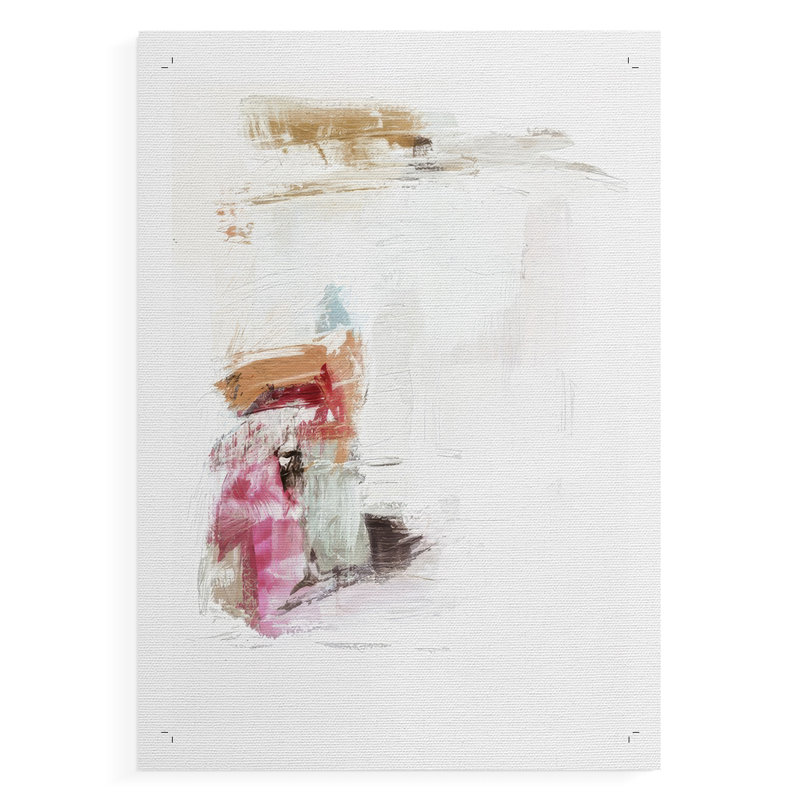 Minimal Fuchsia Markings II -Canvas Print Only - NOT FRAMED, 12" H x 8" W