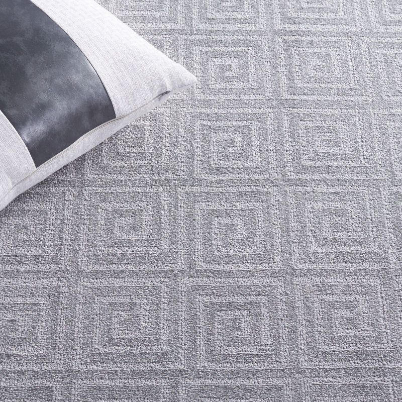 Pattern And Solid Performance Geometric Rug, Rectangle 6'7" x 9'