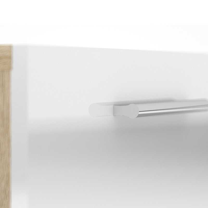 Rothbury 5 - Drawer Chest of Drawers, Oak/White High Gloss, Oak/White High Gloss