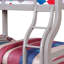 Tedy Twin Over Full Bunk Bed With Curved Ladder, Guardrails, Grey