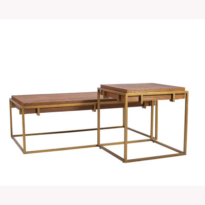 Solid Wood Top End Table Set