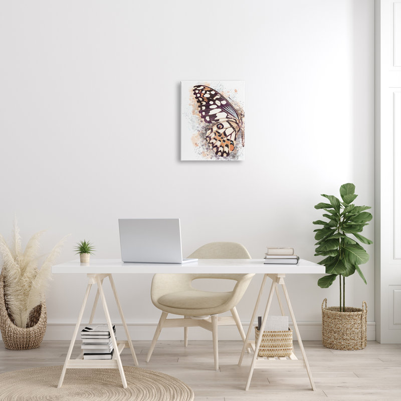 Gros plan sur une aile de papillon, H 20 po x l 16 po, Toile tendue