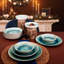Broadhead Porcelain China Dinnerware Set 18 Piece - Service for 6
