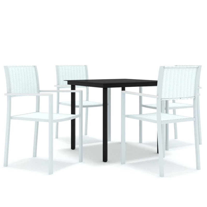 Heli 4 - Person Patio Dining Set with Square Table, White