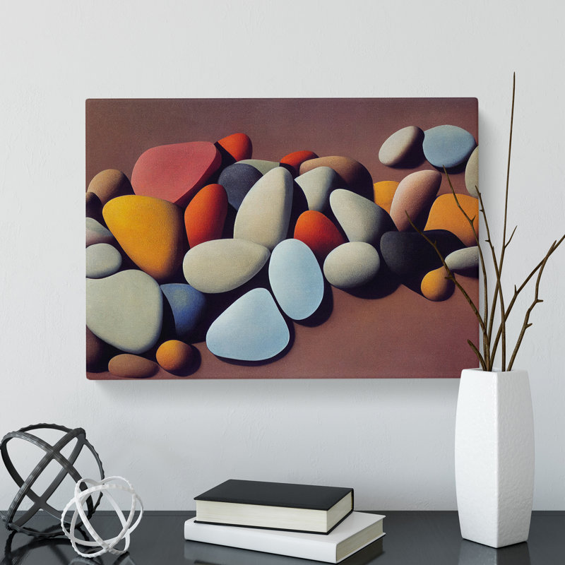 Animated River Pebbles - Wrapped Canvas, 40cm H x 60cm W x 3cm D