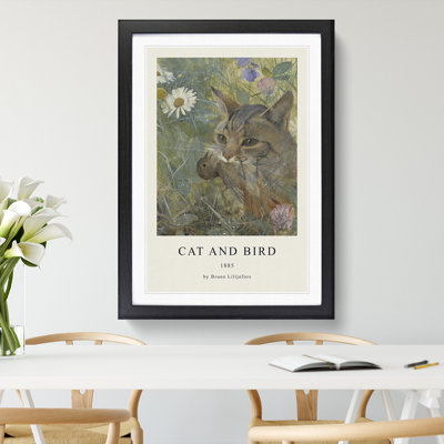 A Cat with a Bird in Its Mouth by Bruno Liljefors - Picture Frame Painting