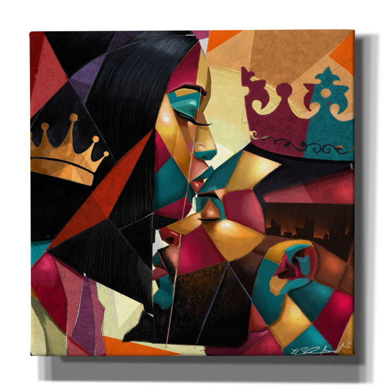 «Close Corners» par Salaam Muhammad, art mural sur toile, 26 po x 26 po, H 37 po x l 37 po x P 1,5 po