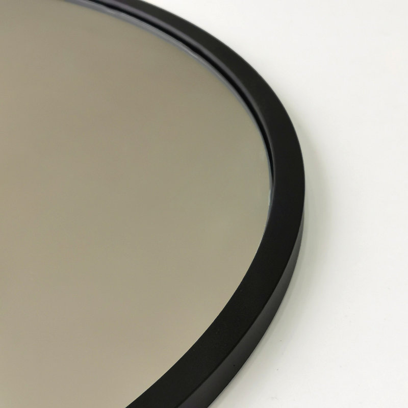 Modern Black Wall Mirror, 23.6 x 23.6 x 0.9 inches | 100% Metal Construction, Assembled and Ready to Hang | Stylish Solid Color Design, Perfect for Home Decor & Contemporary Spaces