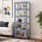 Modern 5-Tier Shelf Display Cabinet Curio Cabinet With Acrylic Flip-Up Door And Metal Handle, Floor Standing Organizer For Home Office And Living Spaces-107203720