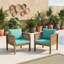 Ensemble de 2 fauteuils d'appoint pour patio avec accoudoirs et coussins-827167897
