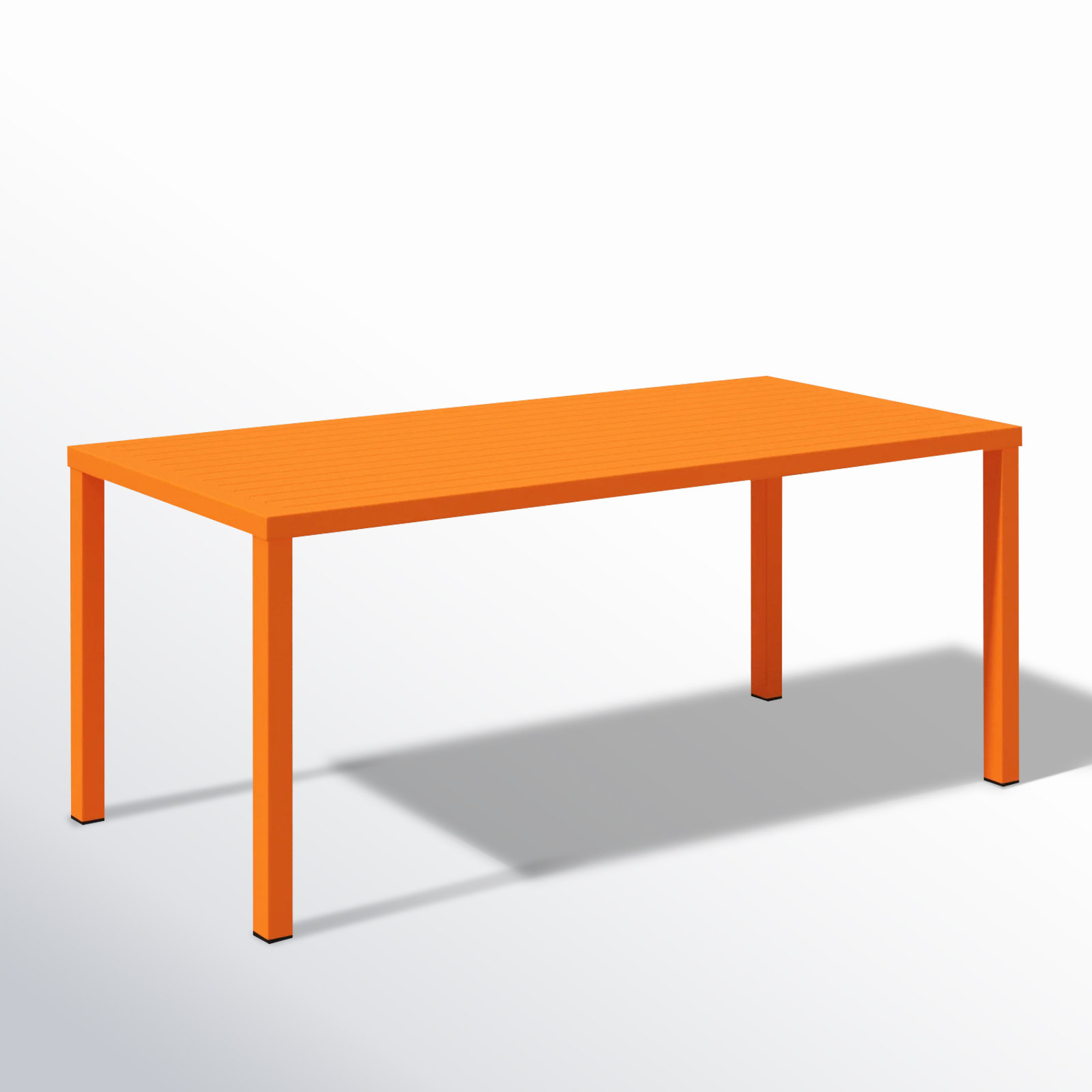 Ottie 71'' Aluminum Outdoor Dining Table, Orange