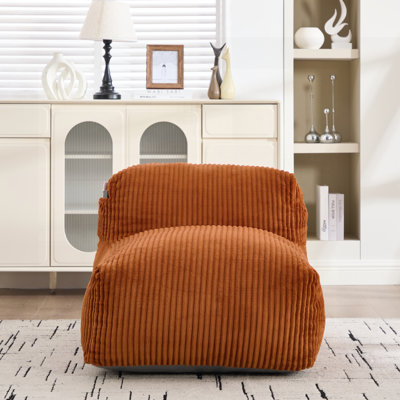 Fauteuil à billes Big pour fauteuil avec repose-pieds, rembourrage en mousse à mémoire de forme, velours côtelé confortable, support ergonomique pour le salon et la chambre à coucher