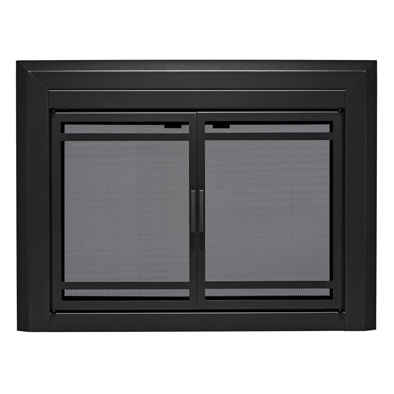 Cabinet Steel Fireplace Door, Black, 33.03" H x 37.52" W x 1.81" D