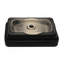 Lavabo de salle de bain semi-encastré en céramique blanc et noir 19 po x 12 po - vasque de comptoir