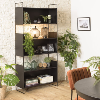 Hershall 190 cm H x 90 cm W Iron Etagere Bookcase