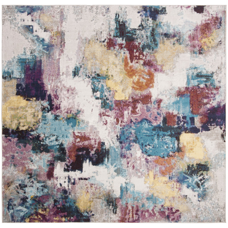 Mandalay Performance Abstract Rug, Square 6'5"