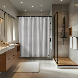 Doublure de douche Acento Tiles PEVA avec œillets noirs, doux au toucher, 72 po x 72 po