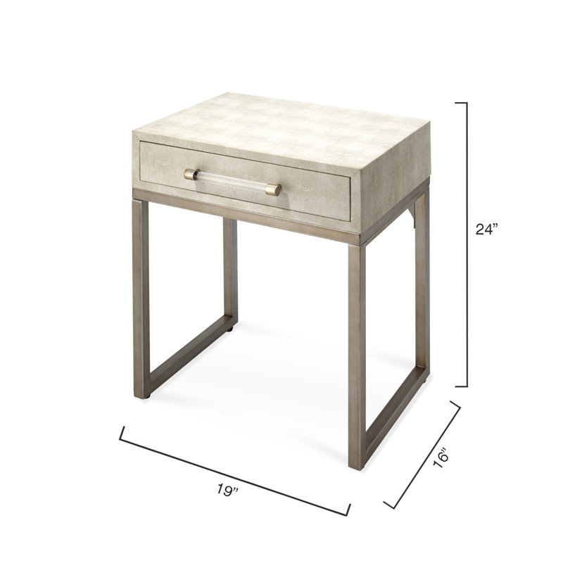 Aluino End Table with Storage, Cream