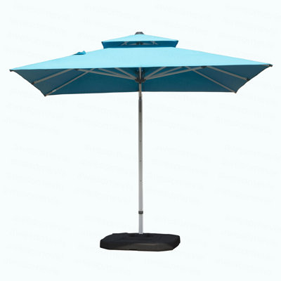 9 Ft. Aluminum Cantilever Tilt Patio Umbrella With Center Pole, Lake Blue (Base Not Included)