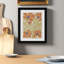 Expressive Abstract House Plant Orange On Tan Framed On Paper by The Creative Bunch Studio Print-91291771-91291772