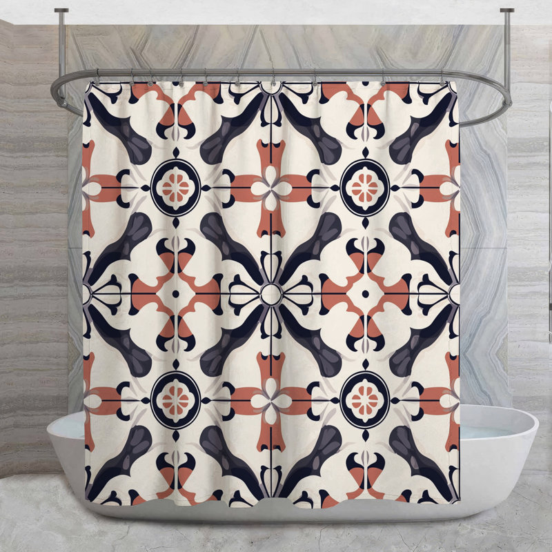 Rideau de douche Ornate Tile, H 73 po x l 70 po