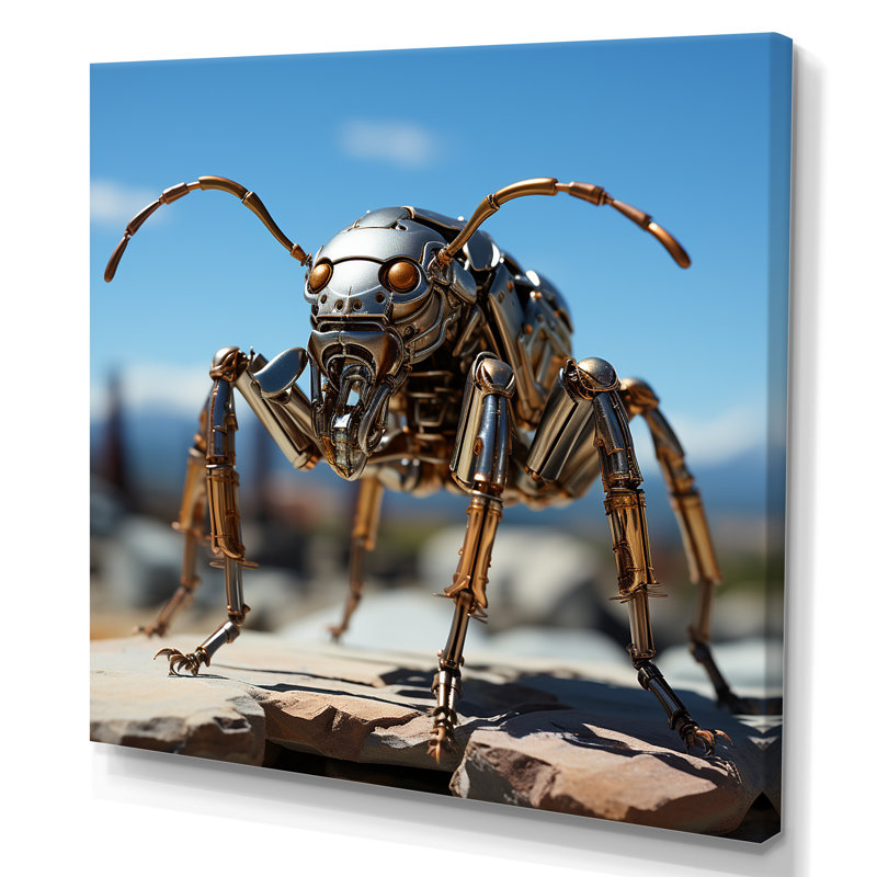 Fourmis industrielles II sur toile, H 36 po x l 36 po x P 1,5 po, Toile tendue