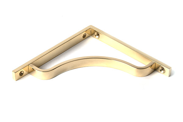 Abingdon Shelf Bracket, Polished Brass, 15cm H x 5.9cm W x 1.5cm D
