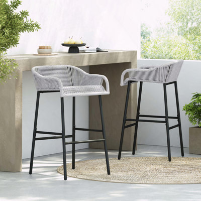 Outdoor Rope Bar Stool Ergonomic Seat Easy To Clean