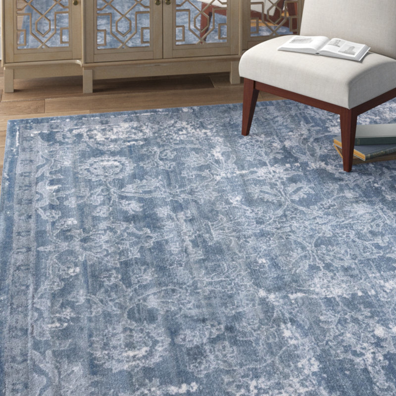 Tapis oriental bleu Charters Towers, Rectangle 10 pi x 14 pi 1 po