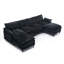 Canapé modulaire, ensemble confortable en U en forme de nuage, 2 coussins d'accoudoirs, canapé modulaire convertible, salon, appartement, chenille (2 repose-pieds mobiles)-2144977512