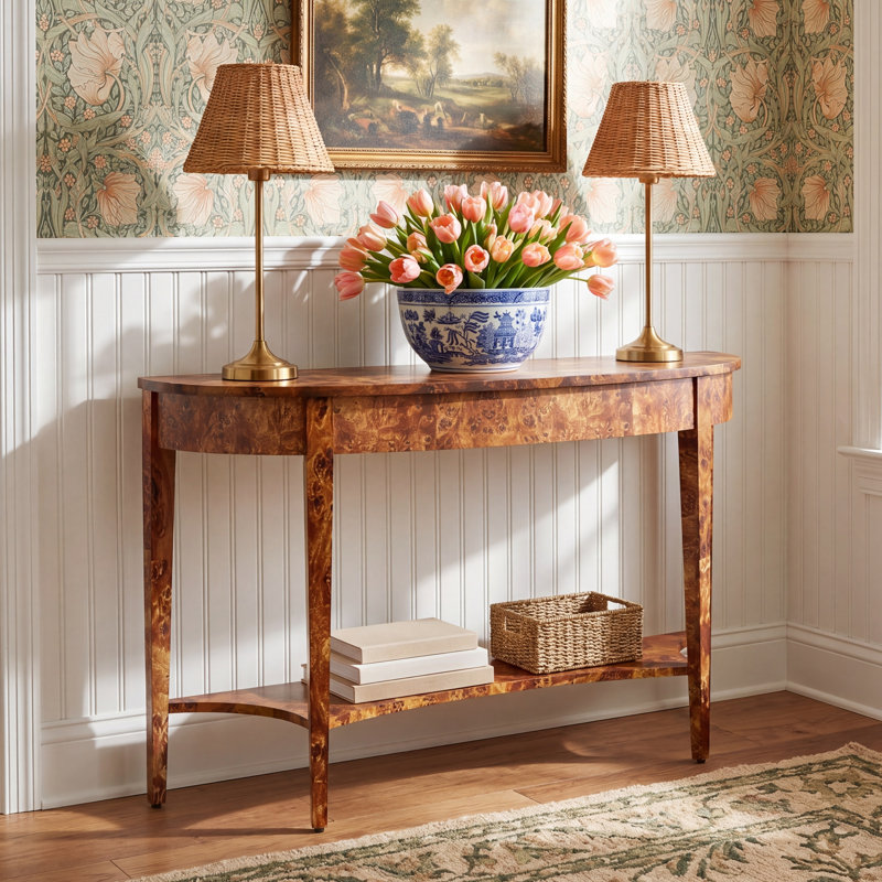 Kal 54" Console Table, Honey Burl