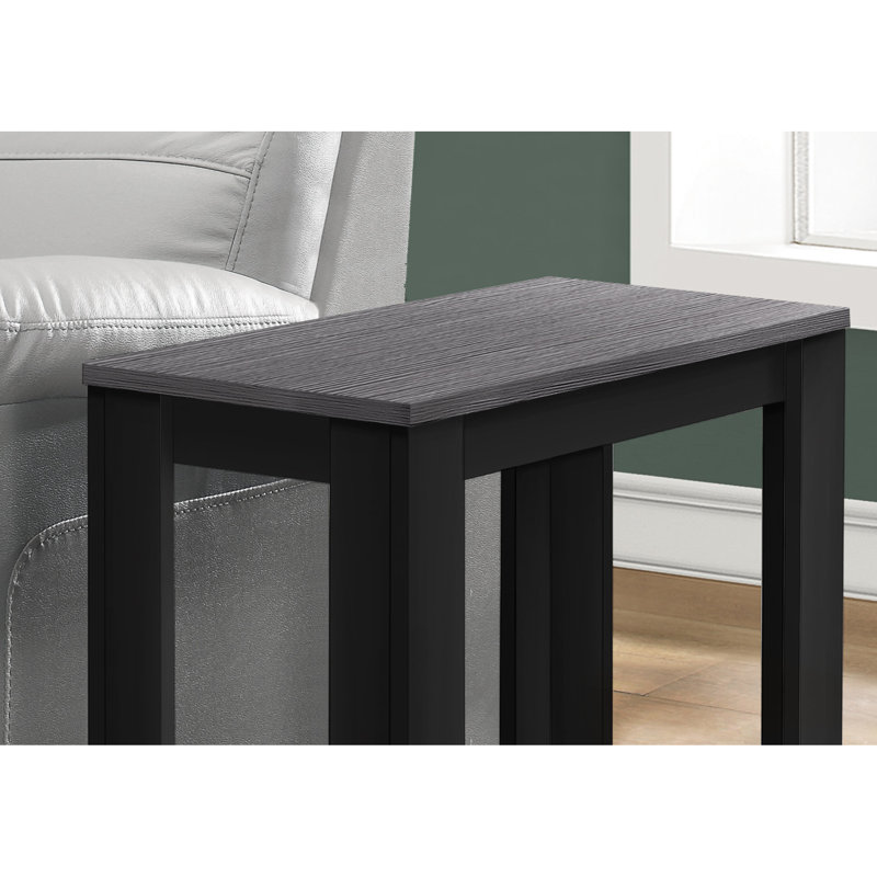 Table d'appoint noire et grise pour salon, structure à panneaux épais, poids 7,3 kg, largeur 29 cm